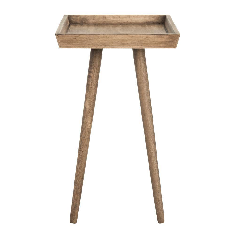 Desert Brown Pine Wood Rectangular Accent Table
