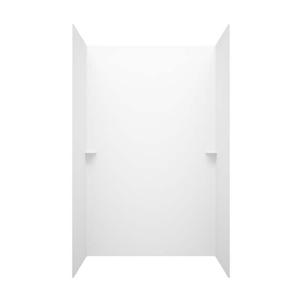 30 in. x 60 in. x 72 in. 3-Piece Easy Up Adhesive Alcove Tub Surround in White