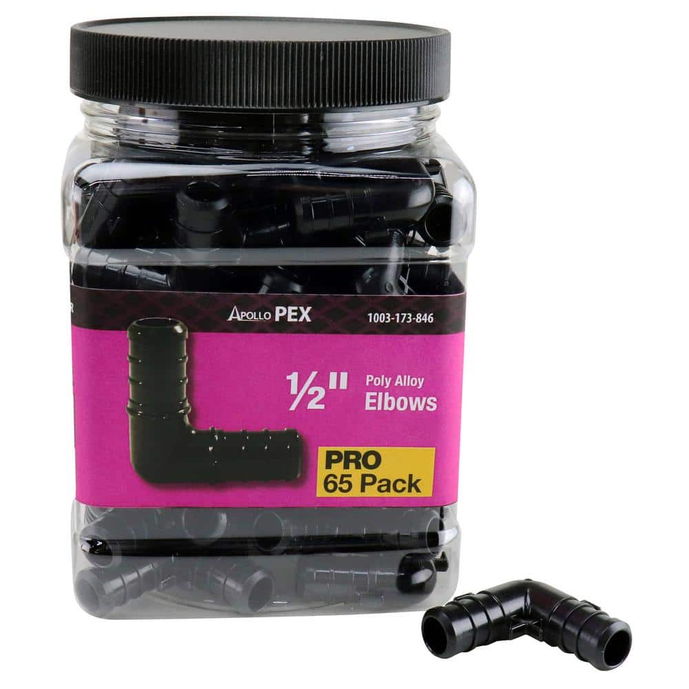 Apollo 1/2 in. Plastic PEX-B Barb 90-Degree Elbow Pro Pack (65