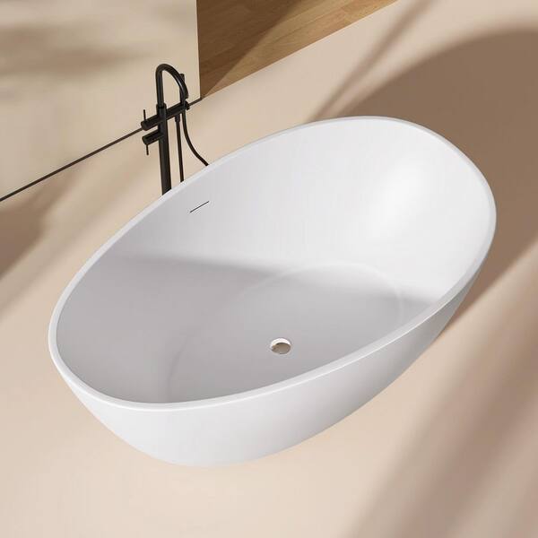 Zeafive Pak 63 in. x 38 in. Acrylic Freestanding Soaking Bathtub