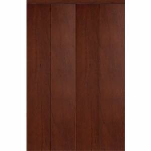 96 in. x 96 in. Smooth Flush Solid Core Cherry MDF Interior Closet Bi-fold Door with Matching Trim
