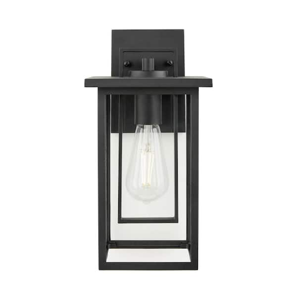 Hampton Bay Keswick 12.5 in. Modern 1-Light Matte Black Hardwired