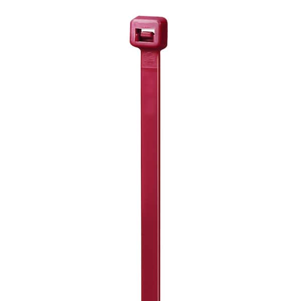 14 in. Plenum Rated UL21S HVAC Cable Zip Tie Burgundy Red 20-Pack