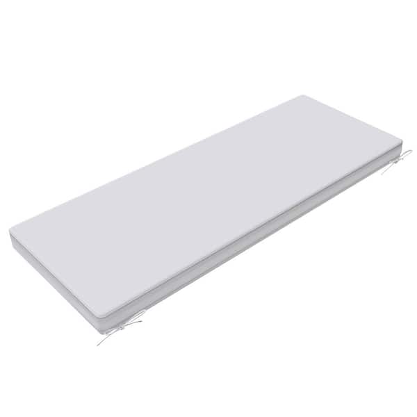 UPHA 48 in. x 18 in. Outdoor Fade Water-Resistant Bench Settee Cushion, Patio Furniture Swing Loveseat Cushions, Light Gray