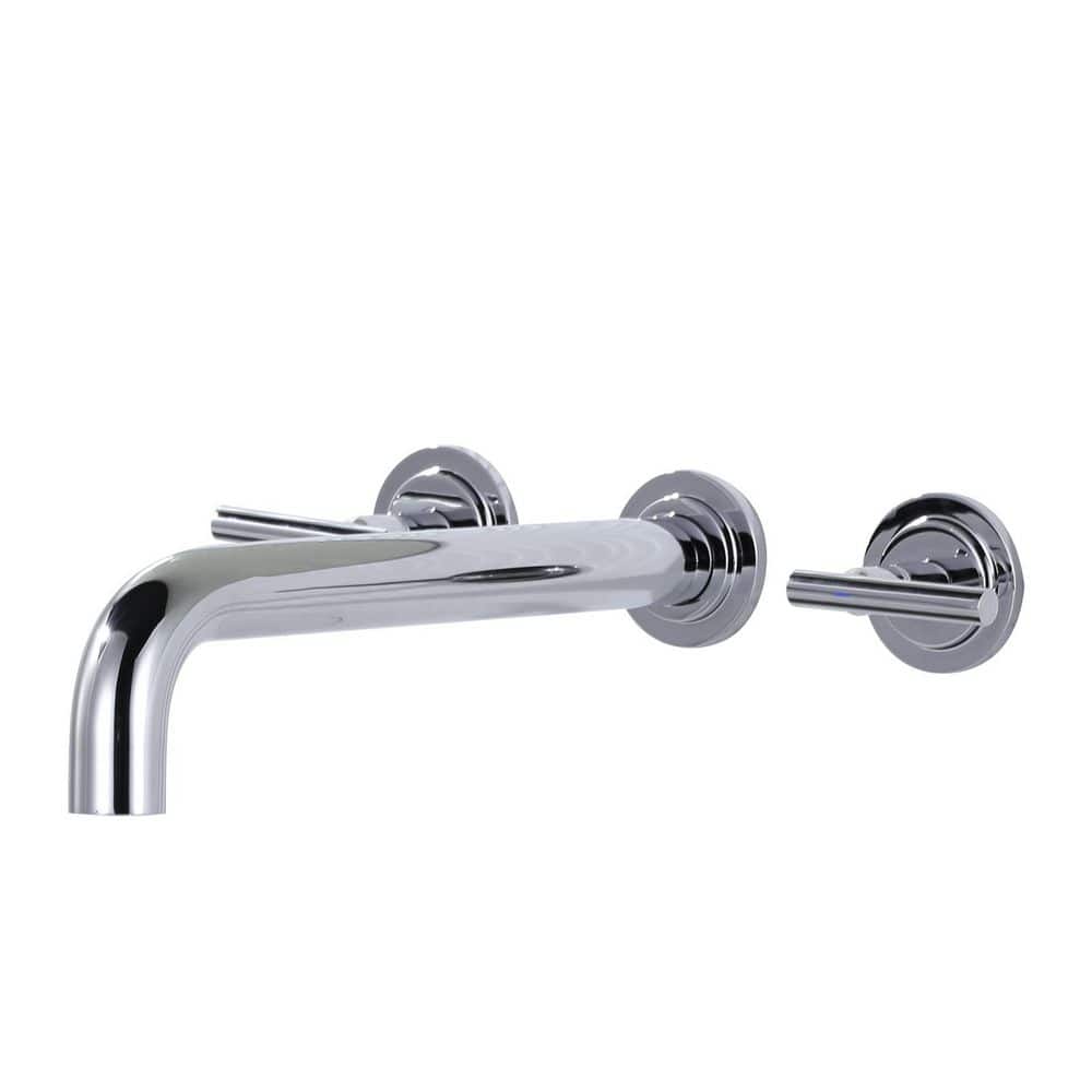 AVITAS Double-Handle Wall Mount Roman Tub Faucet with 12 in. Long