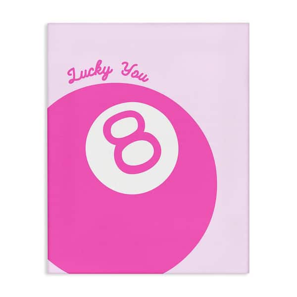 Stupell Industries Lucky You Eight Ball by House of Lulu Unframed Typography Graphic Art Print 48 in. x 36 in.