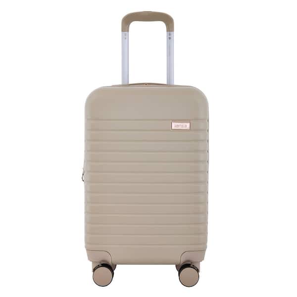 20 in. Light Taupe Hardcase Expandable Carry-on Luggage