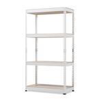 Baxton Studio White 4-Tier Metal Garage Storage Shelving Unit (31 in. W ...