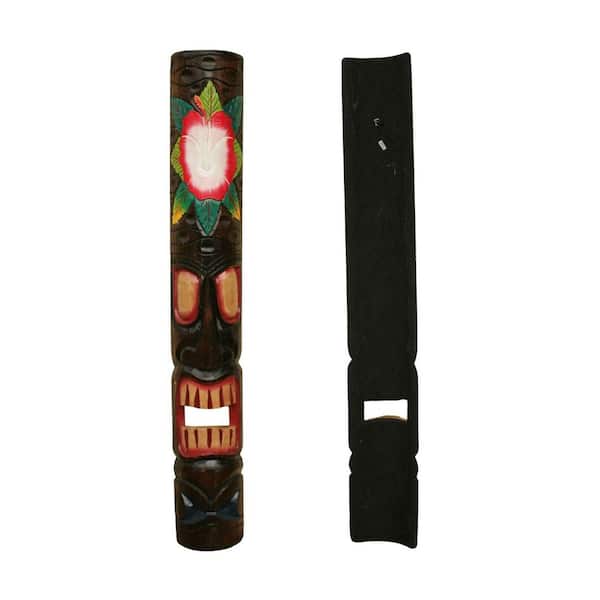 40 in. Tiki Mask Hibiscus Flower Palapa Decoration