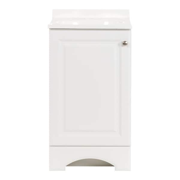 19 in. Single Sink White Bath Vanity with White Cultured Marble Top (Assembled)