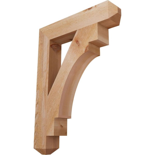 Ekena Millwork 4 in. x 30 in. x 22 in. Western Red Cedar Merced Craftsman Rough Sawn Bracket