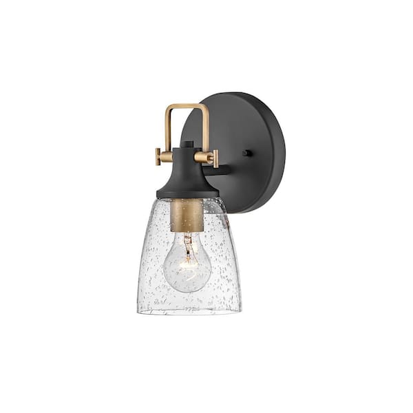Easton 6.0 in. 1-Light Black Vanity Light