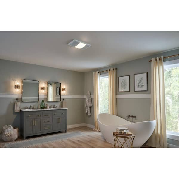 PowerHeat Series 110 CFM Ceiling Bathroom Exhaust Fan with Heater and CCT LED Lighting