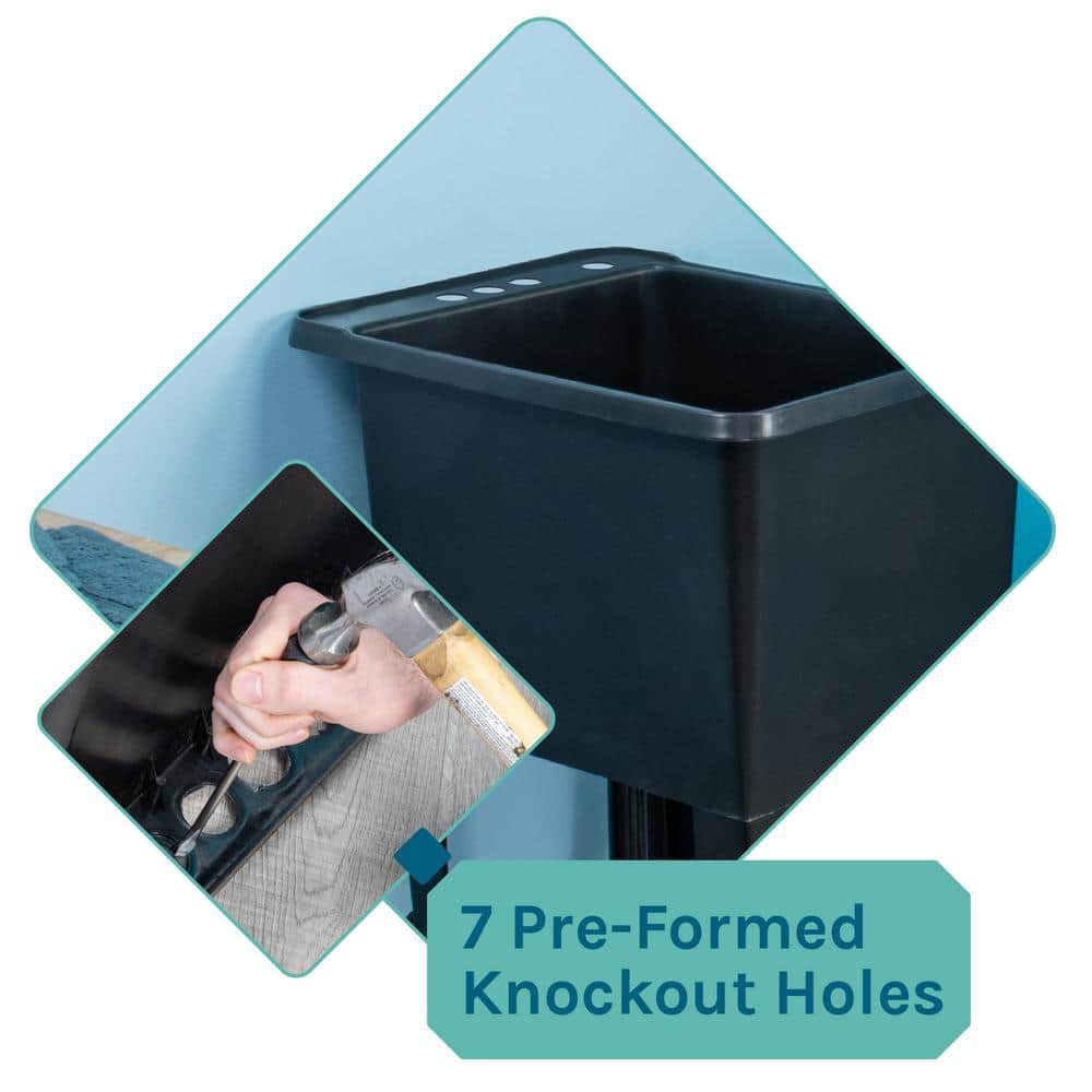 Black Freestanding Utility Sink with Steel Legs, 16 Gallon
