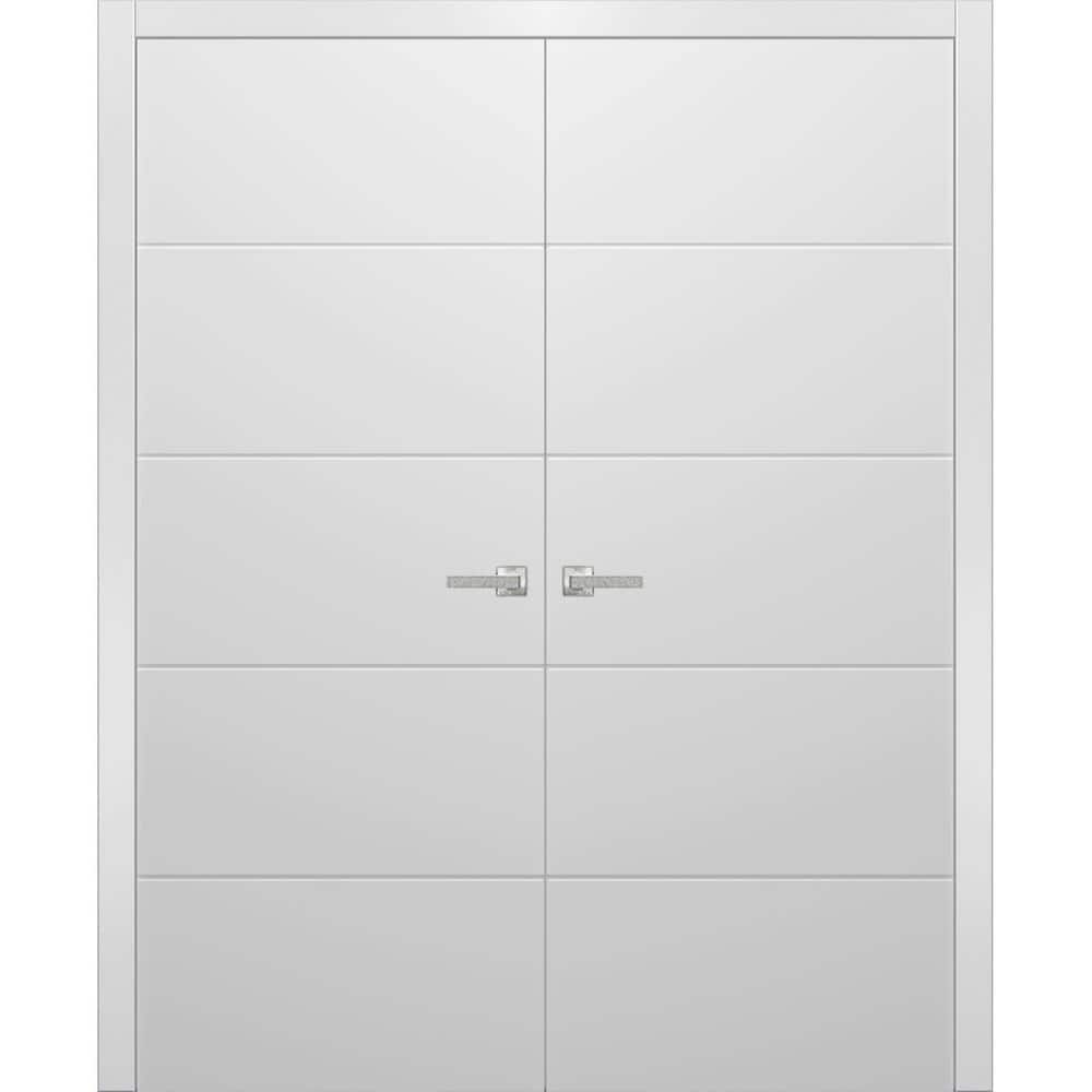 72 in. x 84 in. 2-Panel Painted White Finished Solid Wood Sliding Door with Hardware price history on PriceWatchPro