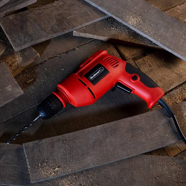 Stalwart Electric Power Drill with 6-Foot Cord – Variable Speed, Reversable Wired Screwdriver