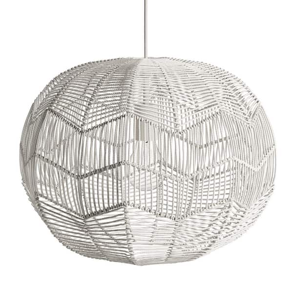 rattan pendant light white