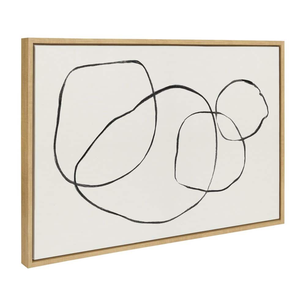 Sylvie Natural Framed Abstract Canvas Art Set, 3-Piece