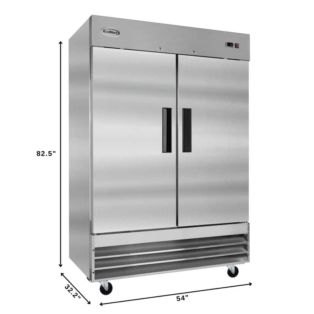 54" Stainless Steel Two-Door Commercial Reach-In Refrigerator
