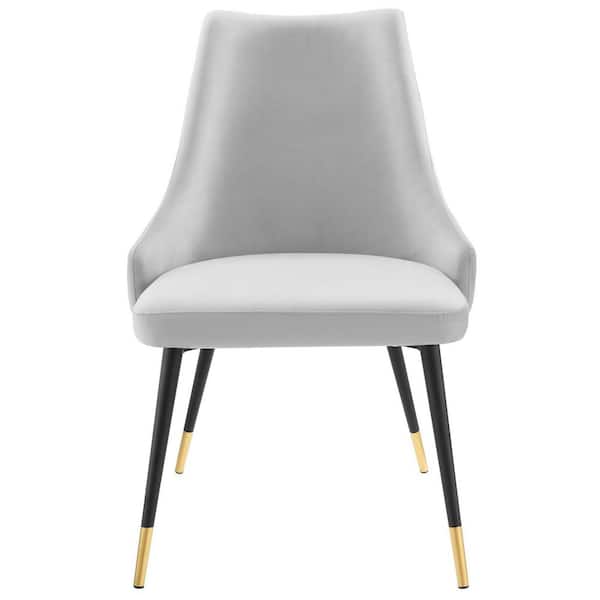 MODWAY Adorn Light Gray Tufted Performance Velvet Dining Side Chair