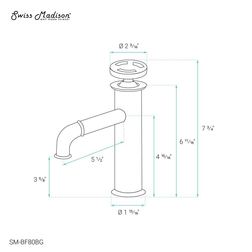 Avallon Brushed Gold Single-Handle Bathroom Faucet