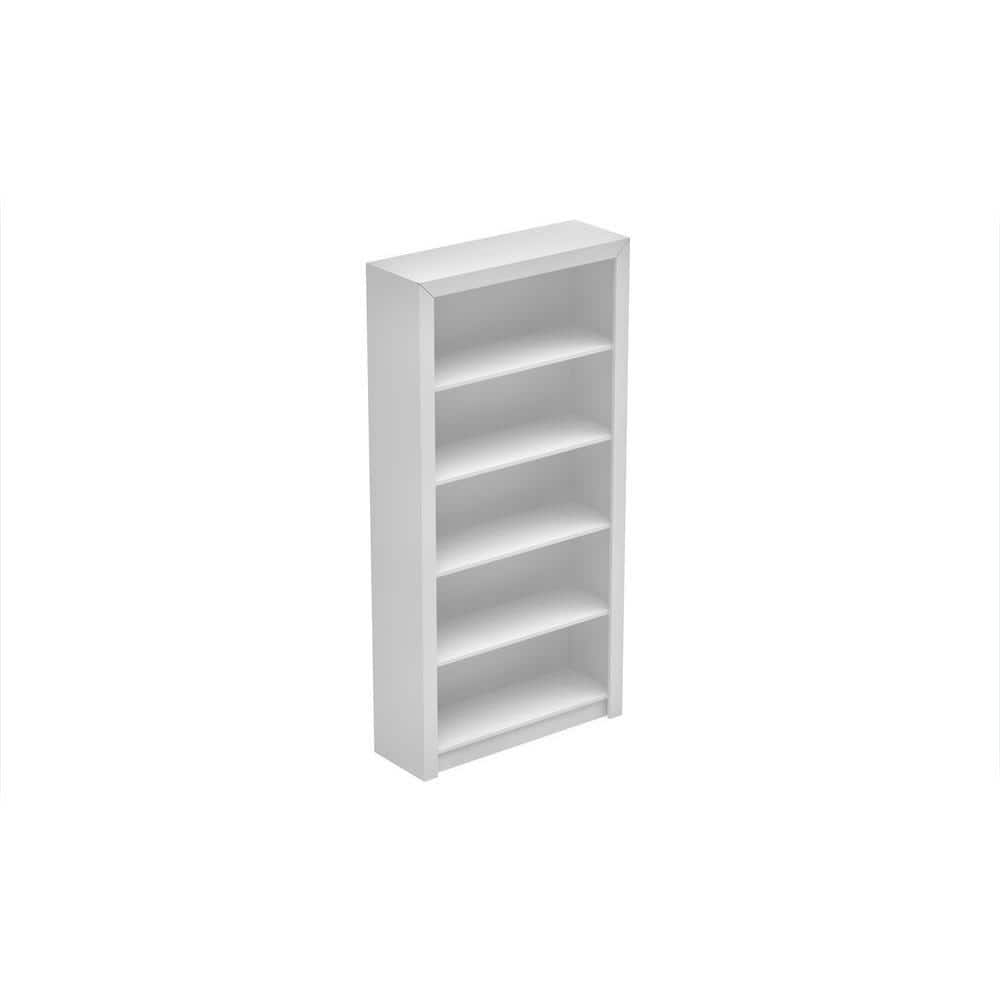 Modern White Wood 72'' High Rectangular Shelf Bookcase