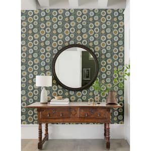 Sisu Grey Floral Geometric Wallpaper Sample