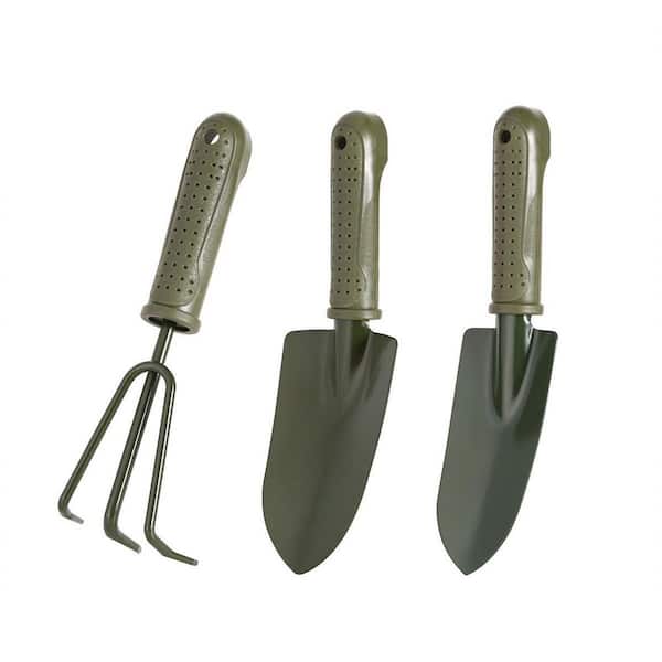 Dyiom 3-Piece Charcoal Aluminum Garden Tool Set with Non-Slip Ergonomic Handle