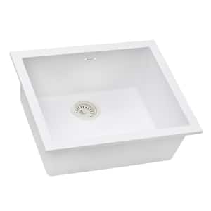 EpiGranite 23 x 17 in. Undermount Single Bowl Arctic White Granite Composite Kitchen Sink