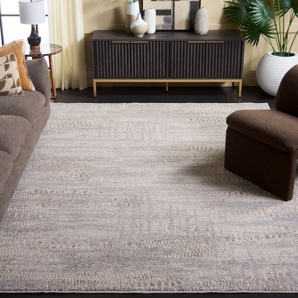 Palmer 10 ft. x 13 ft. Gray/Ivory Contemporary Textured Abstract Area Rug