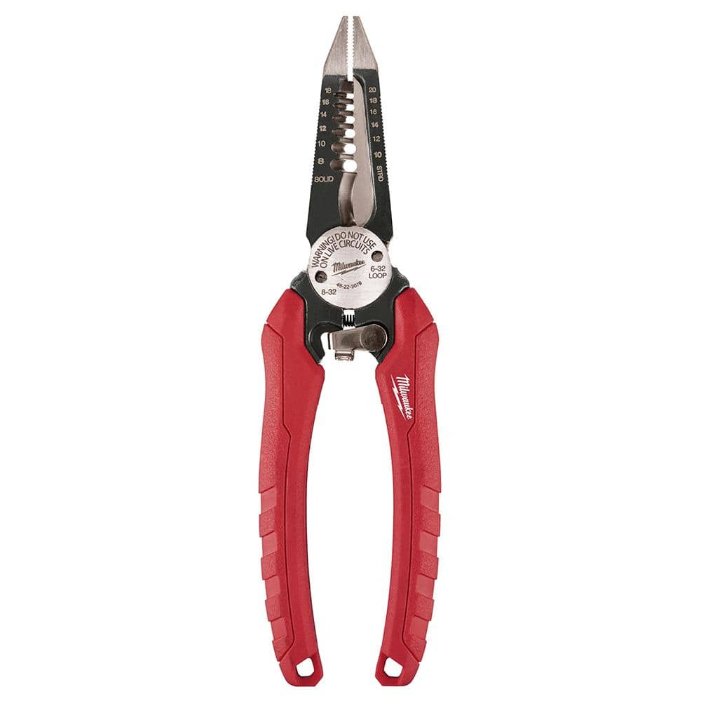 Milwaukee 7.75 in. Combination Electricians 6-in-1 Wire Stripper/Cutter ...