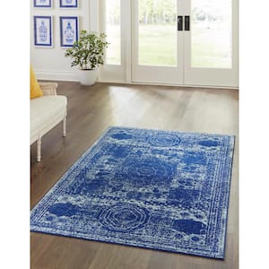 Bromley Wells Navy Blue 8 ft. x 11 ft. Area Rug