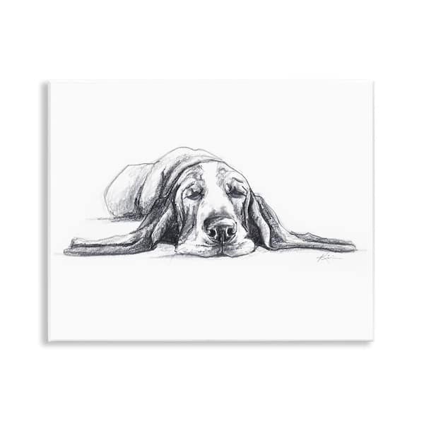 Stupell Industries Bloodhound Pup Naptime by Lindsay Kivi Fine Art Unframed Animal Graphic Art Print 11 in. x 14 in.