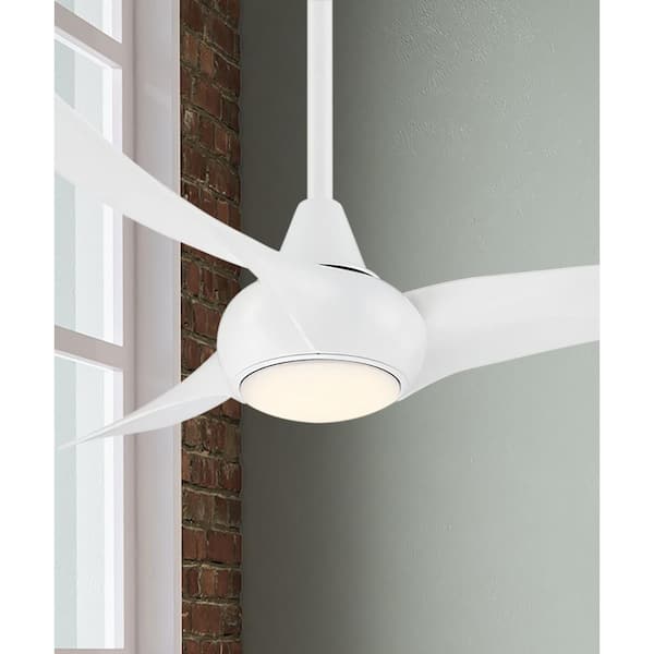 Light Wave 44 in. LED Indoor White Ceiling Fan with Light and Remote Control