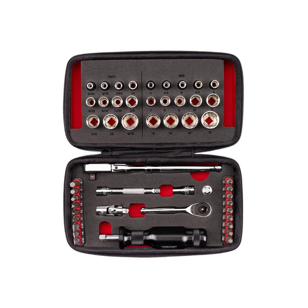 1/4 In Dr 12pt Small Engine Shallow Socket, Bit, Flex Head Quick-Release Ratchet, and Spinner Handle Set with Case price history on PriceWatchPro