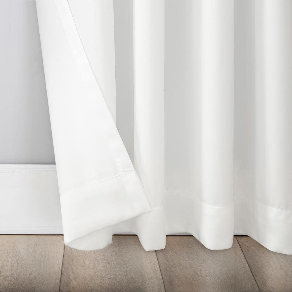 White Light-Filtering Polyester Grommet Curtain Panel 54"x63"