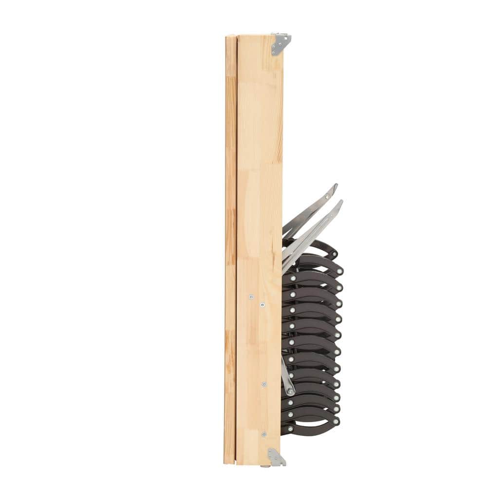Heavy-Duty Black Steel Scissor Attic Ladder with Insulated Door