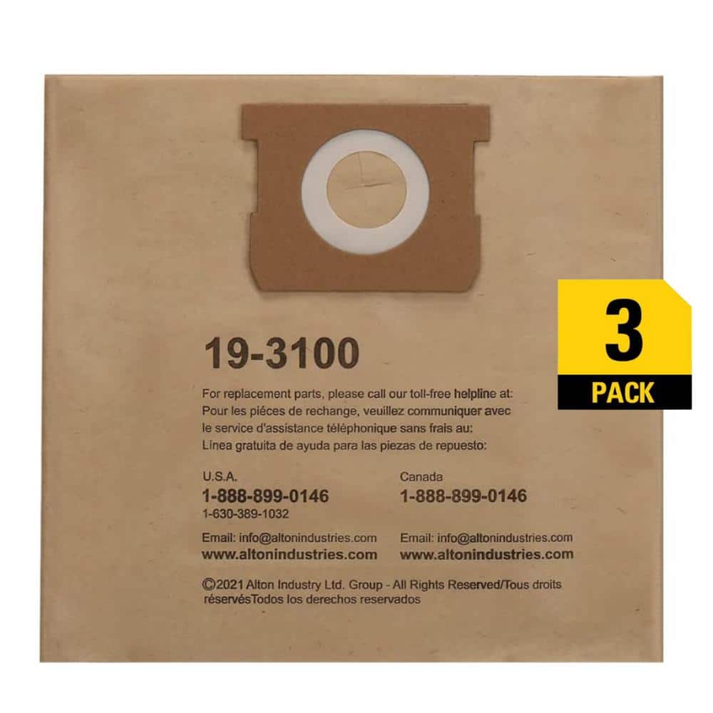 Stanley 5 Gal. to 8 Gal. Disposable Filter Bag for Wet/Dry Vacuum (3-Pack)