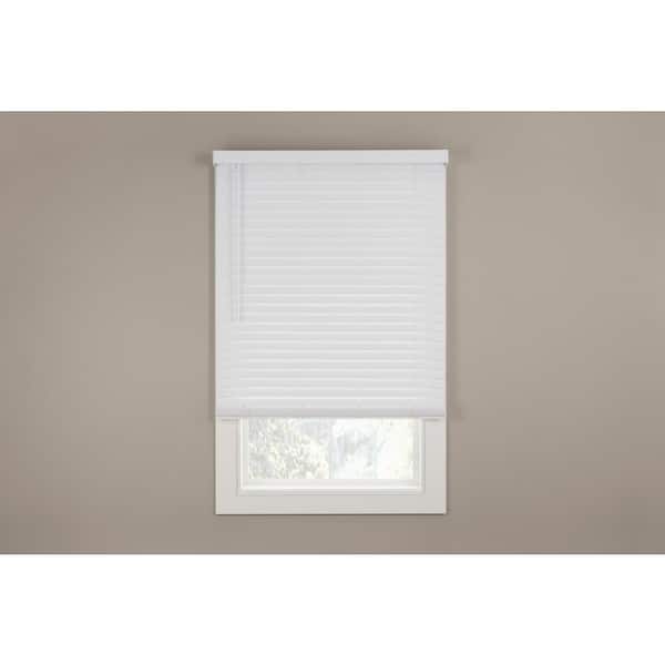 Home Decorators Collection White Cordless Room Darkening 2 In Faux Wood Blind For Window 35 5 W X 64 L 10793478299355 - Home Depot Home Decorators Collection Blinds