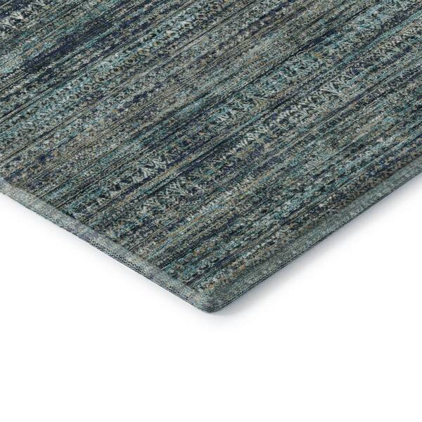 Mayfield Premium Machine Washable Abstract AMF1971 Teal 10 ft. x 14 ft. Area Rug