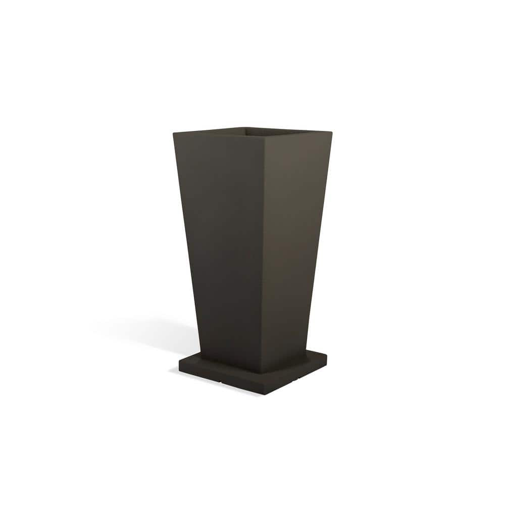 PolyStone Planters Paseo Square Taper 17 in. x 36 in. Square Slate Gray  Composite Taper Planter 9005 - The Home Depot