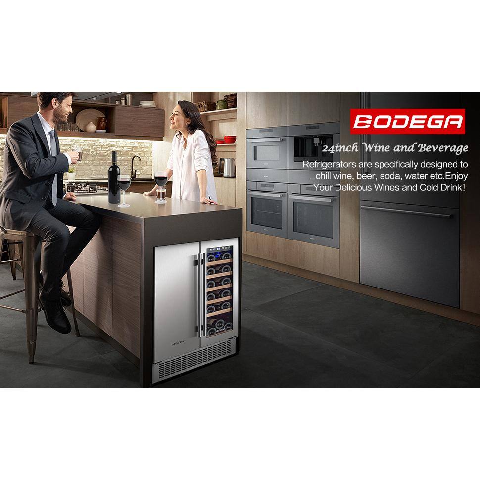 24-Inch Stainless Steel Dual Zone Beverage and Wine Cooler