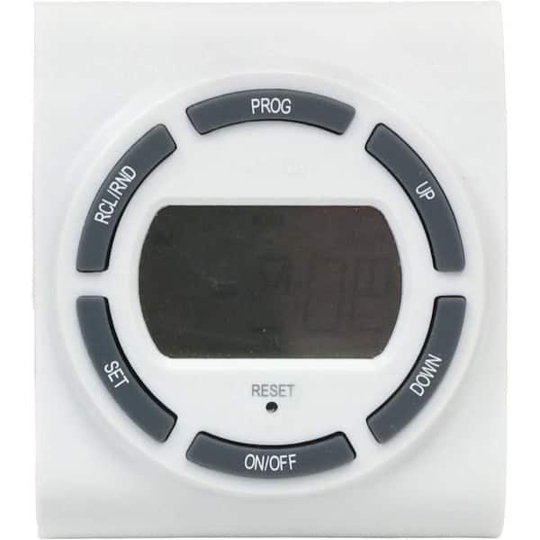 Defiant 15 Amp 7-Day Indoor Plug-In Digital Timer with 2-Grounded Outlets, White