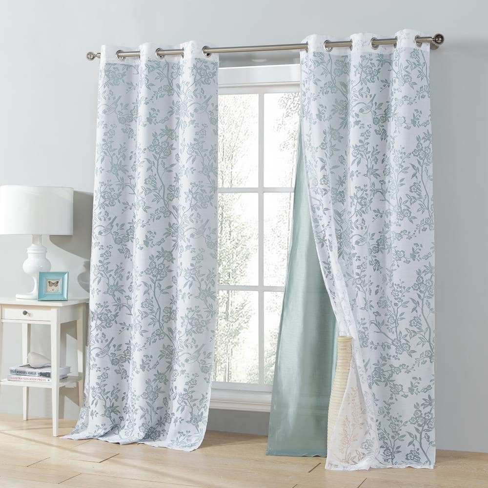 Heidilee 40 in. W x 84 in. L Polyester Window Panel in Juniper