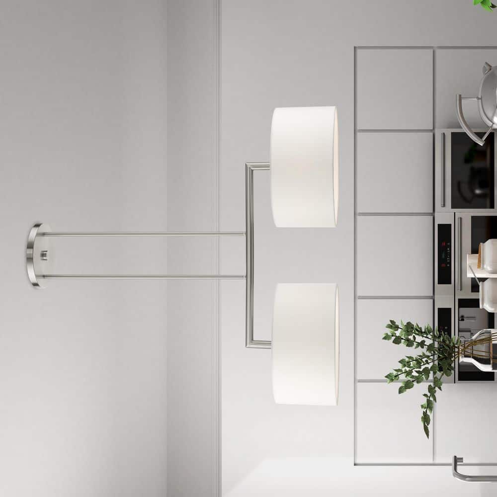 Meridian Brushed Nickel 2-Light Linear Drum Chandelier