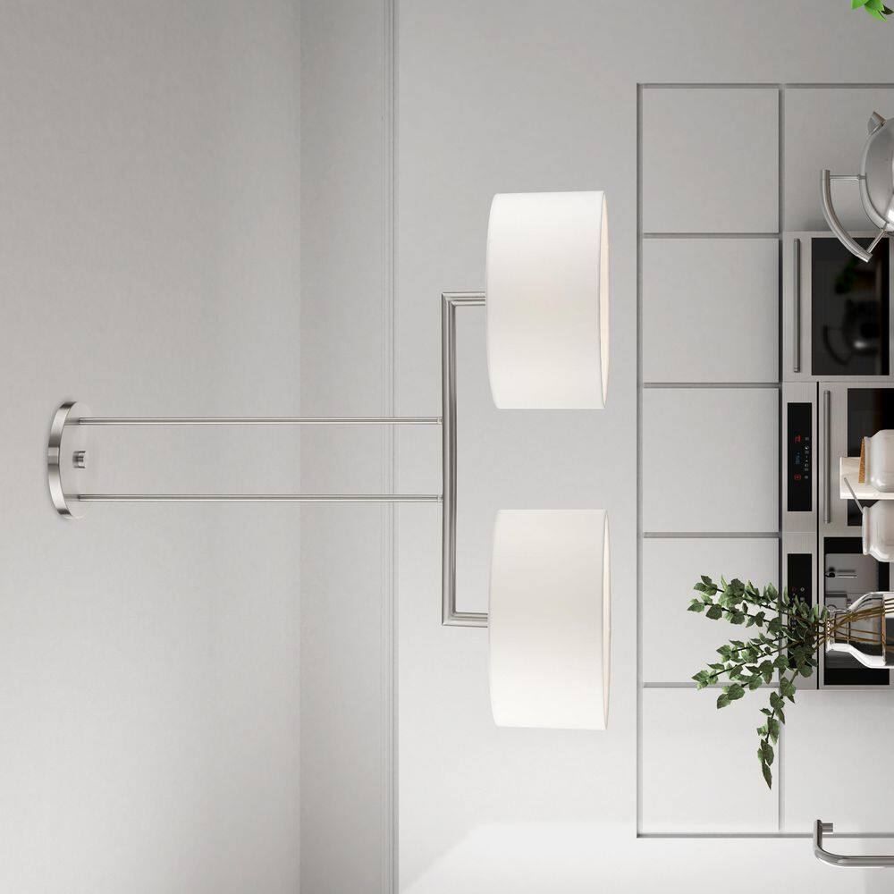 Meridian Brushed Nickel 2-Light Linear Drum Chandelier