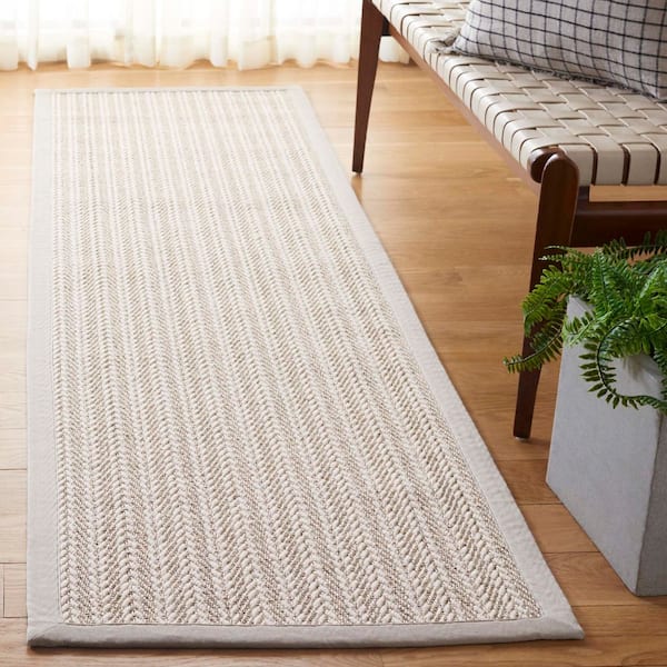 Palm Beach 2 ft. x 8 ft. Ivory Modern Striped Runner Rug