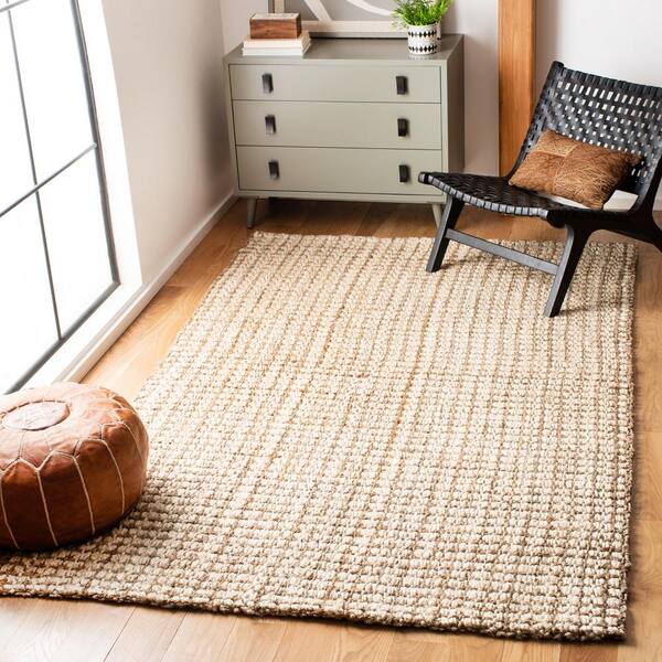 Natural Fiber Ivory/Beige 8 ft. x 10 ft. Geometric Area Rug
