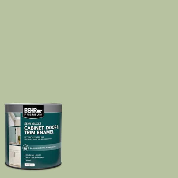 BEHR PREMIUM 1 qt. #M380-4 Chopped Dill Semi-Gloss Enamel Interior/Exterior Cabinet, Door & Trim Paint