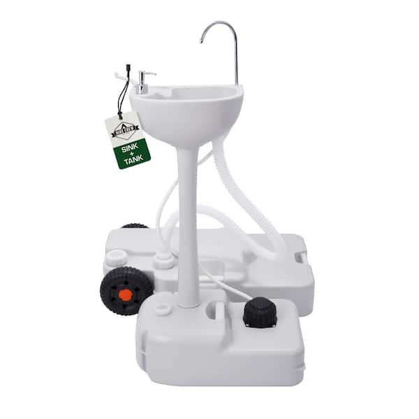 HIKE CREW Portable Sink and Waste Tank, Portable Hand Washing Station with 4.5 Gal. Capacity and 8 Gal. Tank
